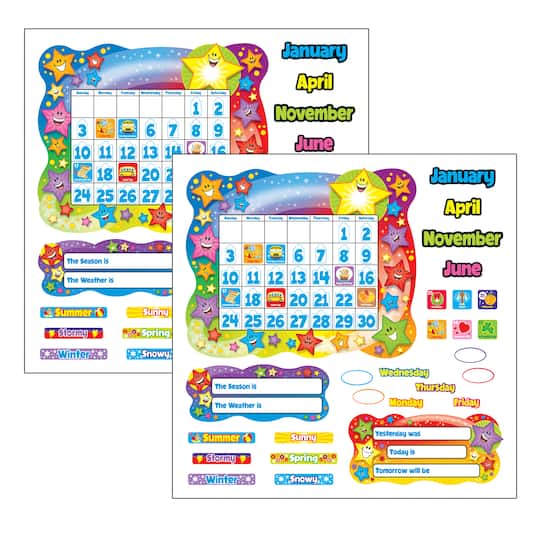 TREND Enterprises® Star Calendar Bulletin Board Set, 2 Sets | 26" x 31" | Michaels®